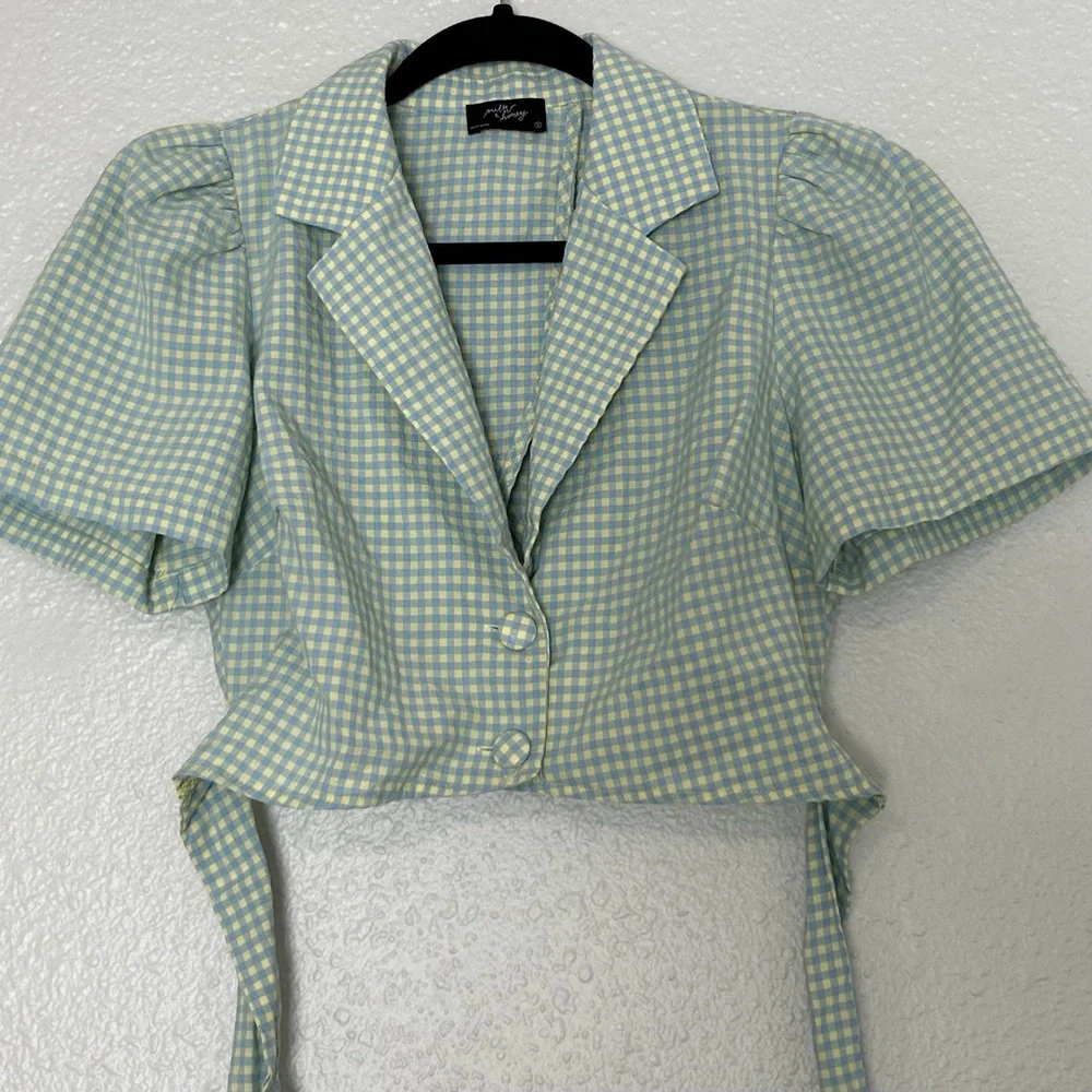 Milk and Honey Gingham Crop Top - Picture 5 of 12